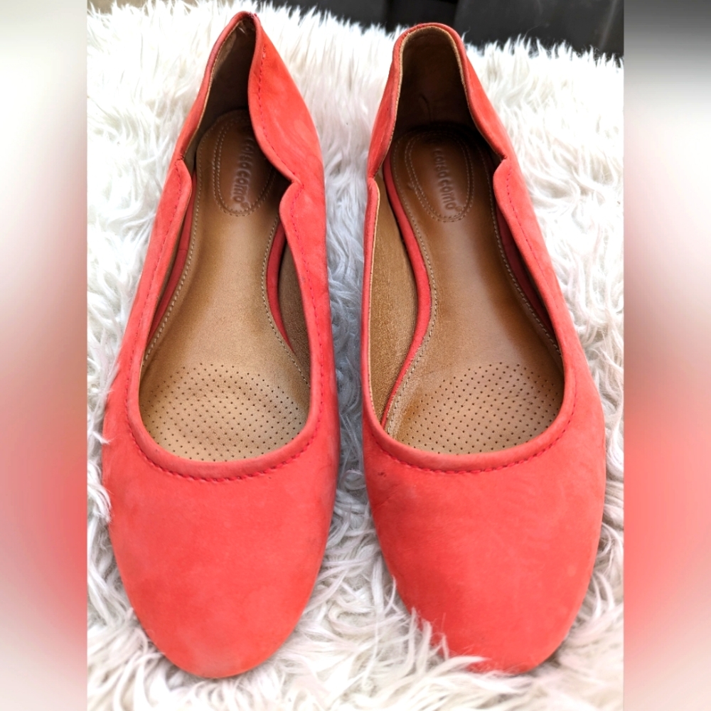 Corso Como Coral Leather Flats Size 9